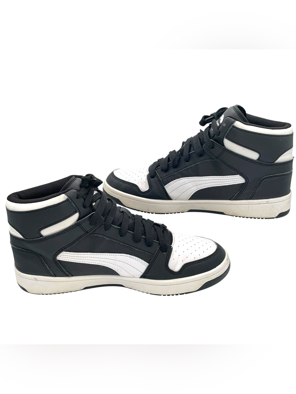 Puma Rebound LayUp Mid Black White Sneakers Men’s 10.5 - Picture 3 of 9